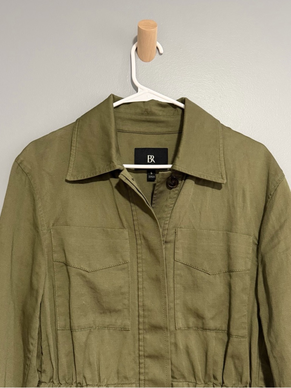 Banana Republic Lucia Cotton Linen Jacket in Desert Thyme Green Size Small - Picture 7 of 14